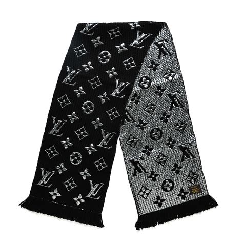 louis vuitton logomania wool scarf black|louis vuitton logomania scarf beige.